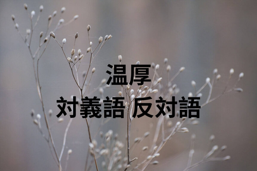 温厚 対義語 反対語とは?意味 例文 会話例と一緒に習得しよう! | たいぎごン